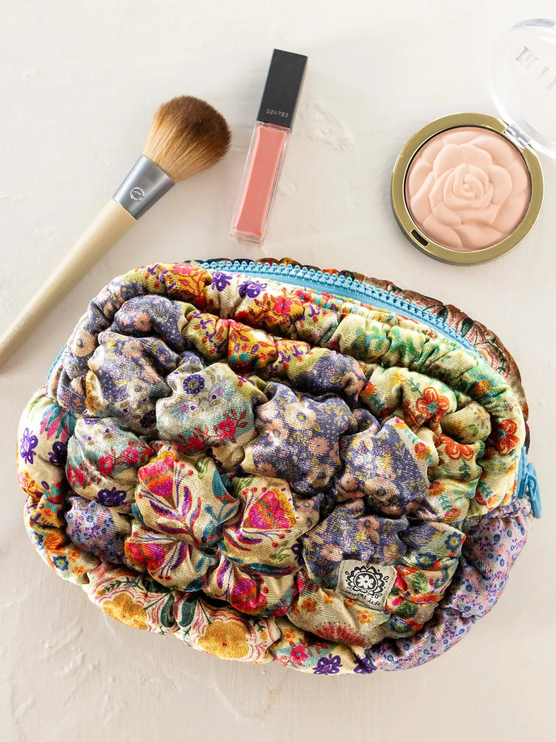 Natural Life® Dana Velvet Puffy Pouch - Dana Velvet Puffy Pouch - Mandala Folk Patchwork