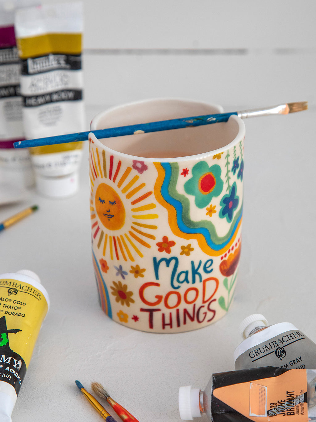 Natural Life Ceramic Painter’s Cup - Make Good Things
