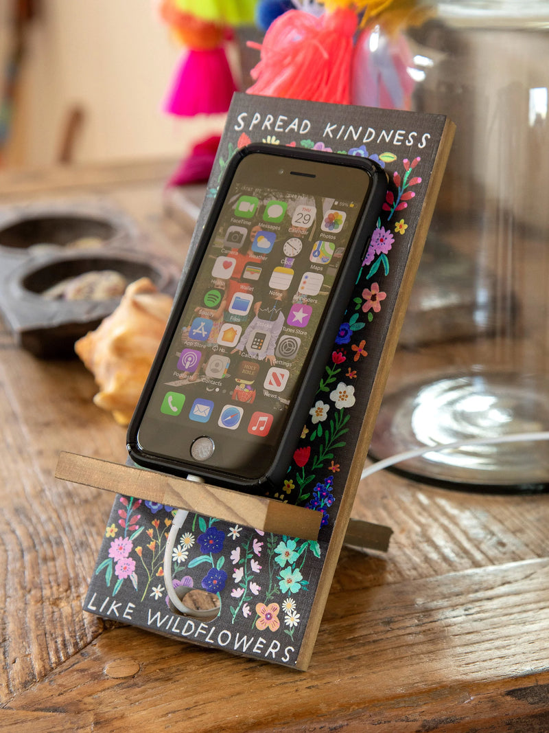 Natural Life Wooden Phone Stand - Spread Kindness