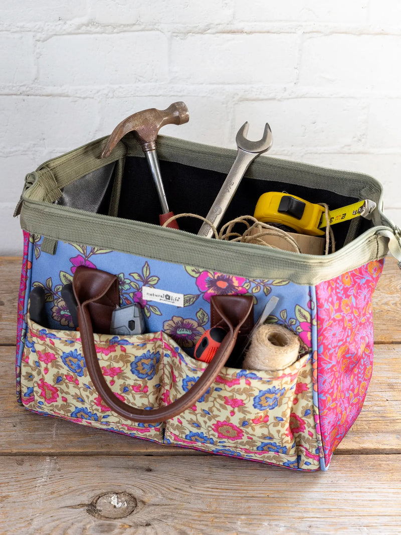 Natural Life Mimi Zip Up Tool Bag - Blue Enchanted Wildflowers