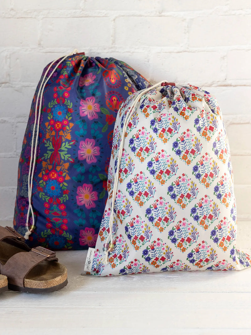 Natural Life® Travel Laundry Bag Set - Washed Navy Floral