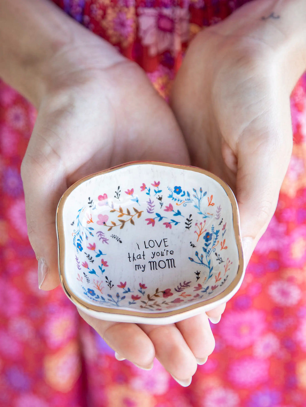 Natural Life Antiqued Trinket Bowl - I Love That You’re My Mom