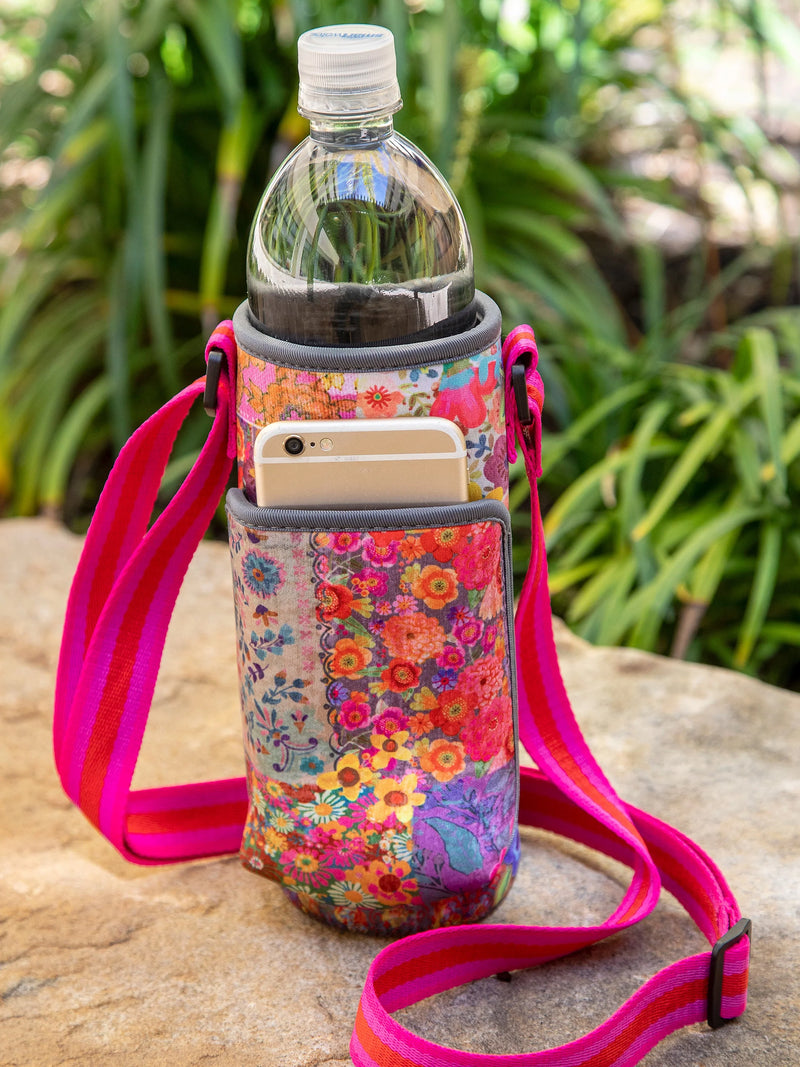 Natural Life® Insulated Water Bottle Carrier - Pink Patchwork
