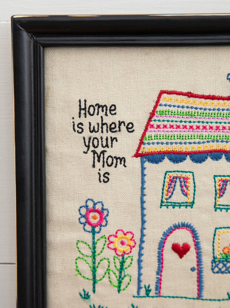 Natural Life Embroidered Wall Plaque - Home Mom