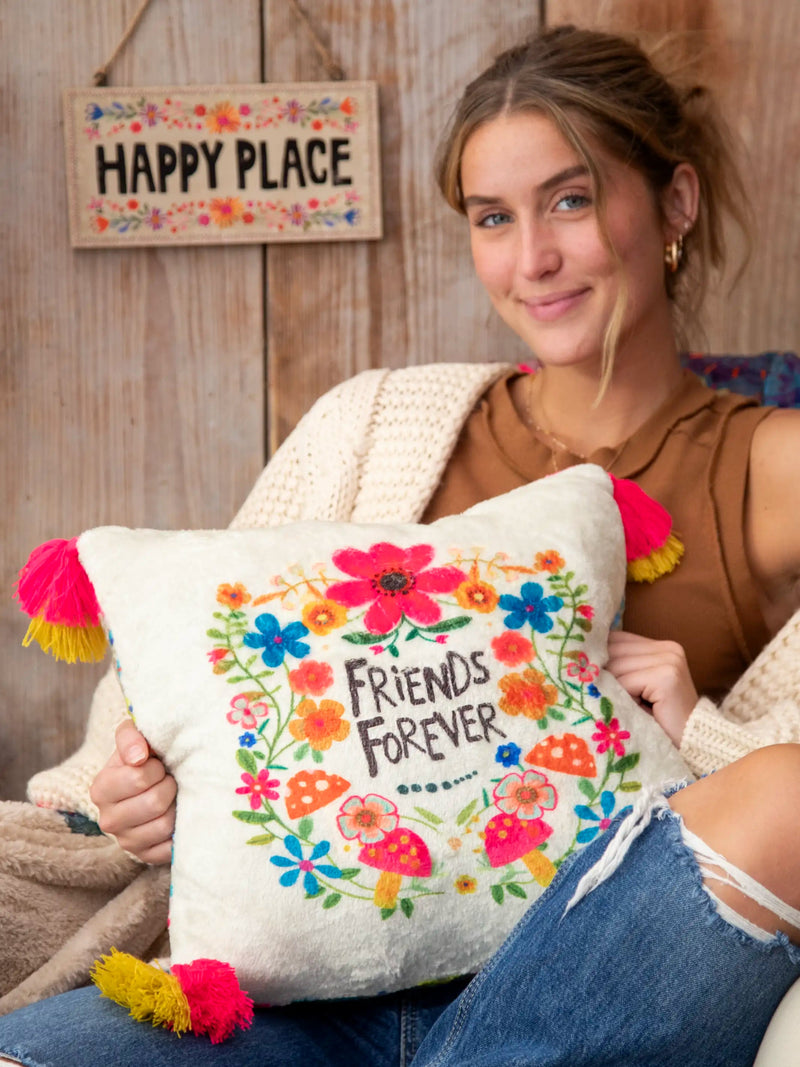 Natural Life® Double Sided Cozy Throw Pillow - Friends Forever