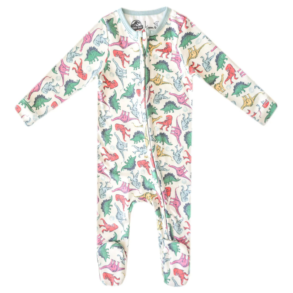 Copper Pearl Zip-Up Footie - Dinosaurs of Jurassic Park