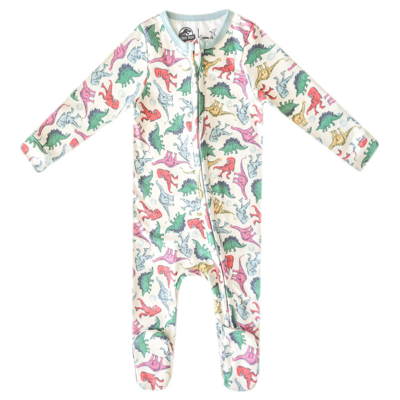 Copper Pearl Zip-Up Footie - Dinosaurs of Jurassic Park