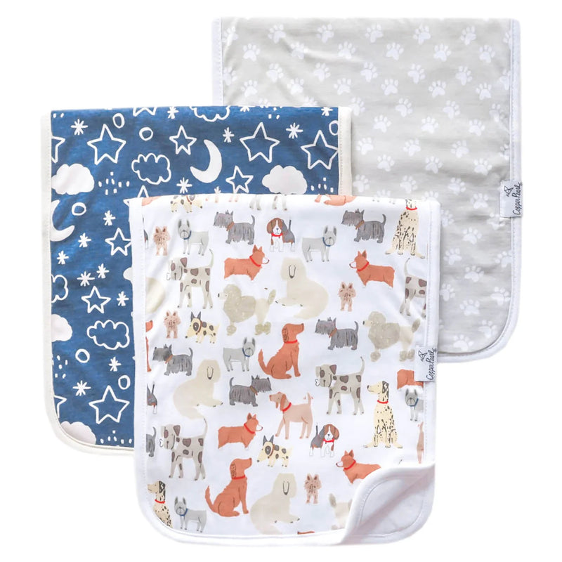 Copper Pearl Premium Burp Cloths - Set of 3 (Assorted Prints) -