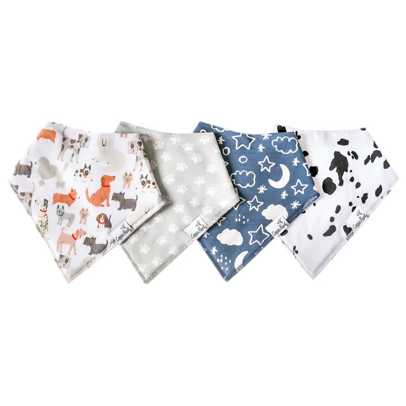 Copper Pearl Baby Bandana Bibs - Set of 4 (Assorted prints)
