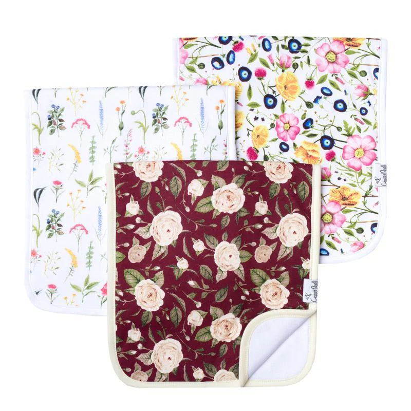 Copper Pearl Premium Burp Cloths - Set of 3 (Assorted Prints) -