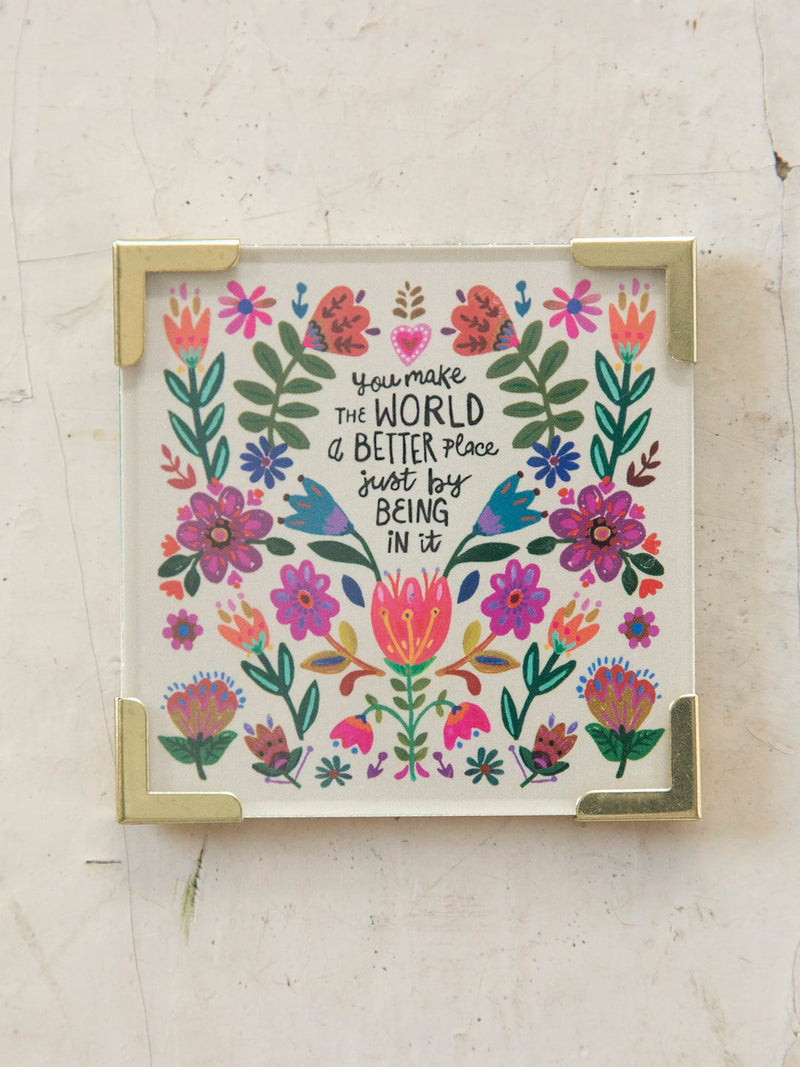 Natural Life Corner Magnet -  Cream You Make The World Better