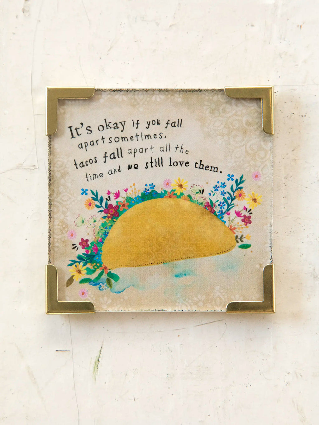 Natural Life Corner Magnet -  Okay To Fall Apart