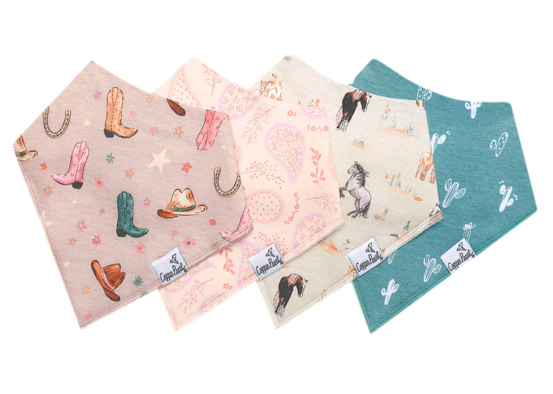 Copper Pearl Baby Bandana Bibs - Set of 4 (Assorted prints)