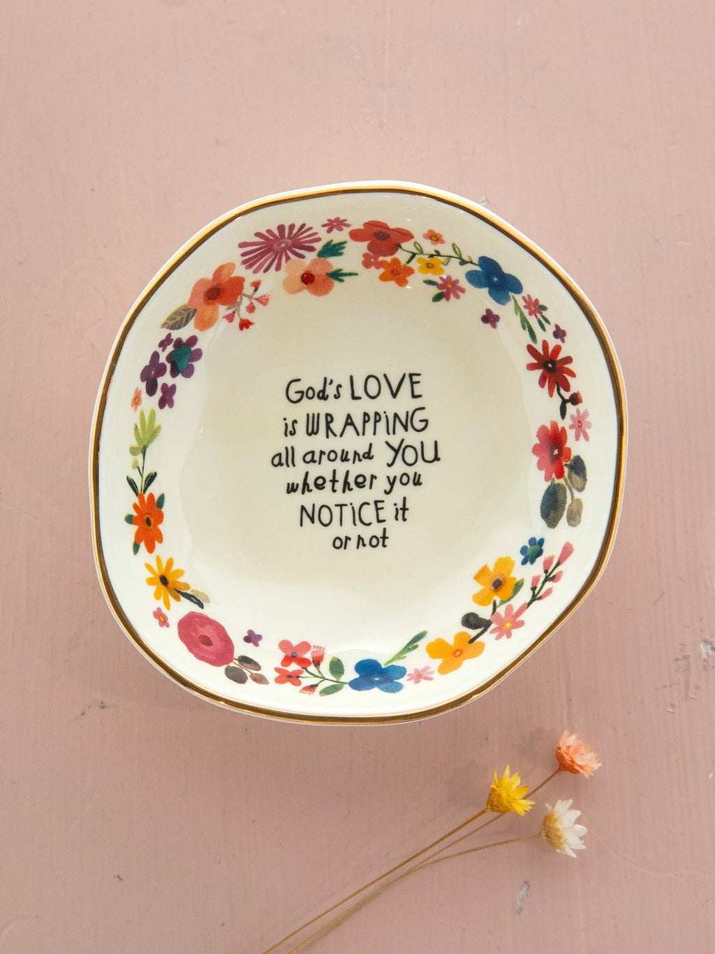 Natural Life Ceramic Perfect Little Trinket Bowl - God's Love