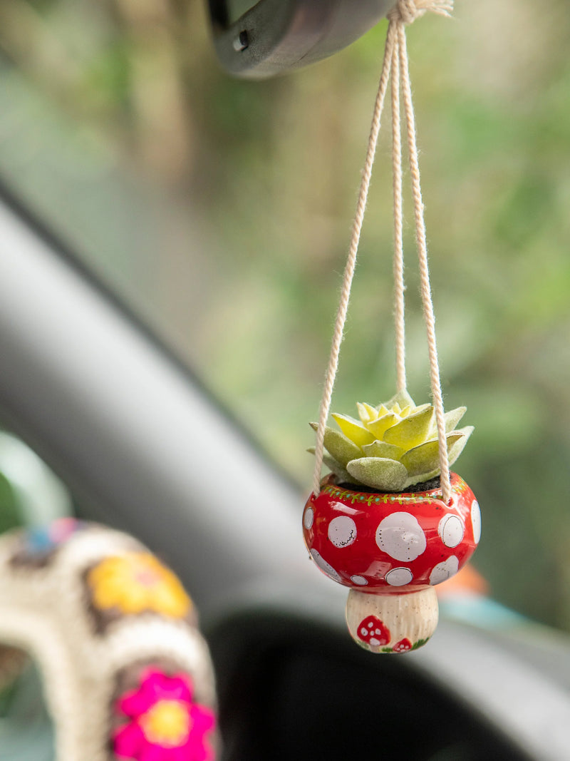 Natural Life Faux Succulent Car Charm