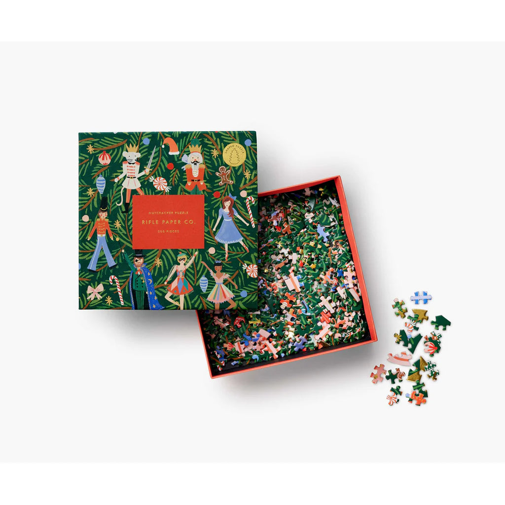 RIFLE PAPER CO. Nutcracker Tree Shaped Puzzle (500 piece)