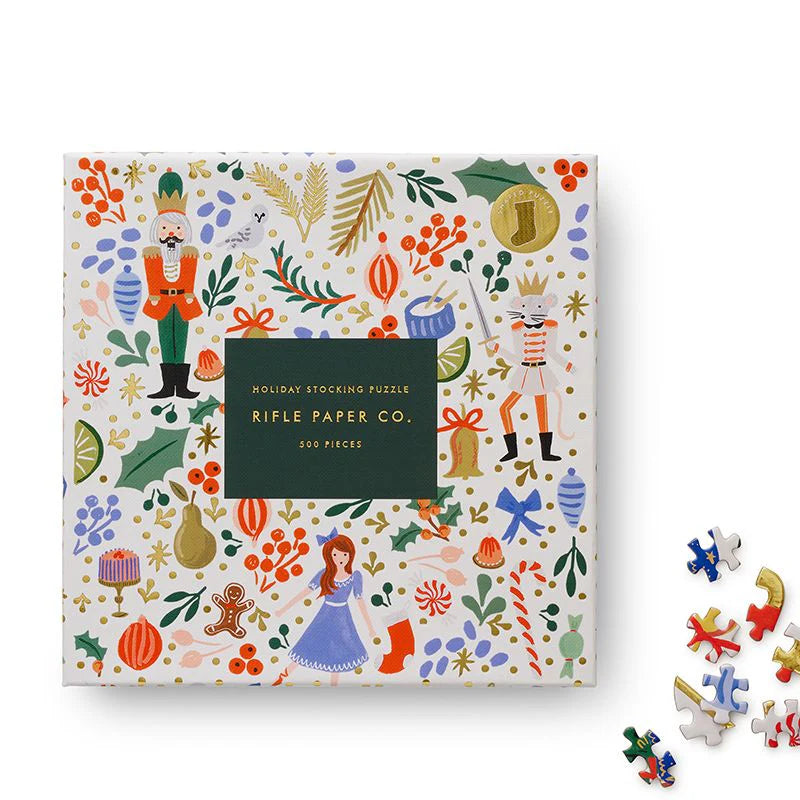RIFLE PAPER CO. Nutcracker Sweets Stocking Jigsaw Puzzle (500 piece)