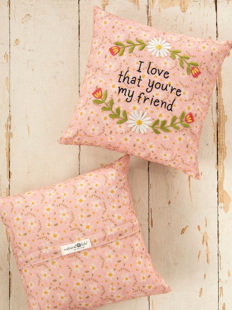 Natural Life® Embroidered Giving Pillow - Friend