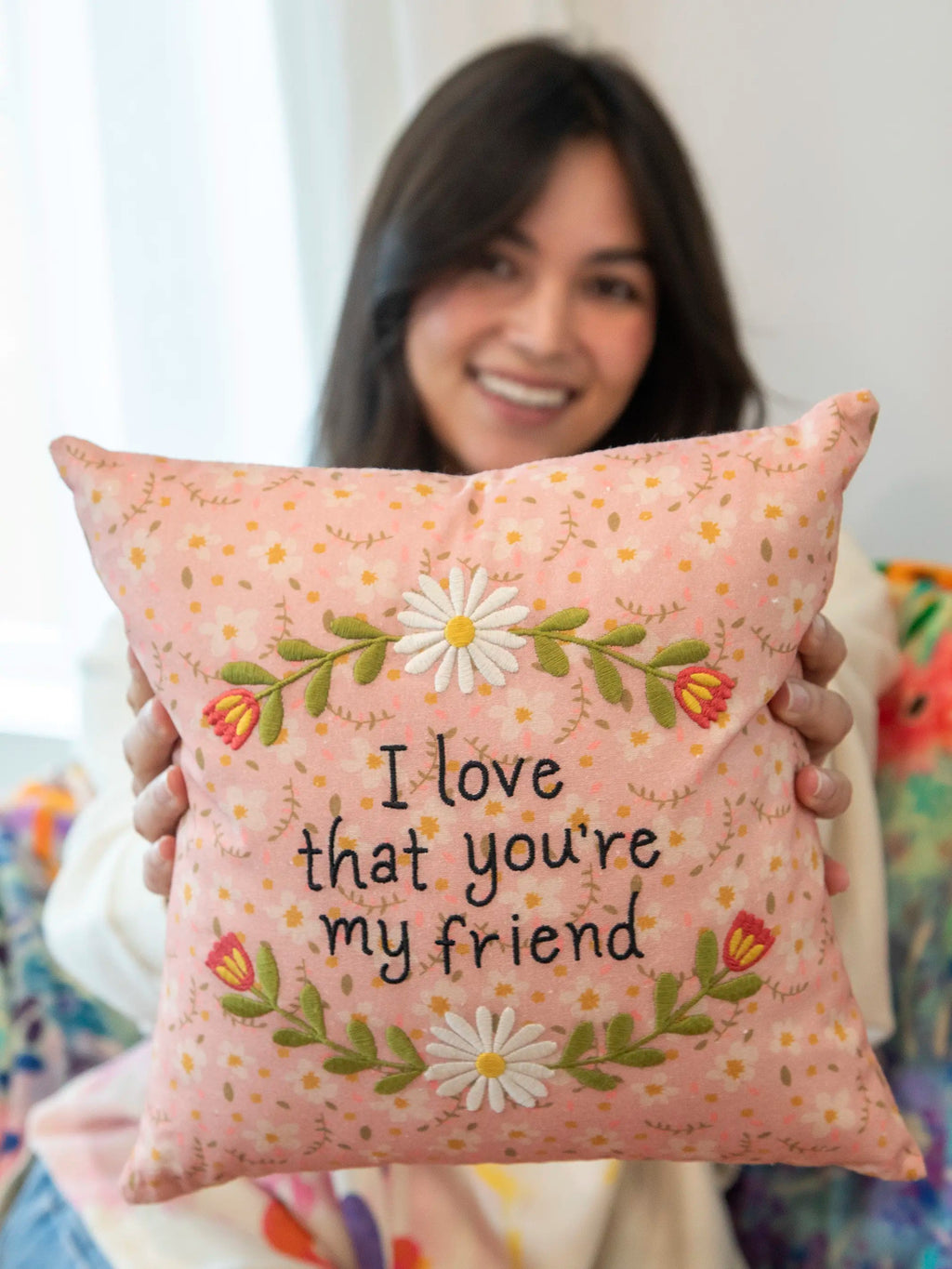 Natural Life® Embroidered Giving Pillow - Friend