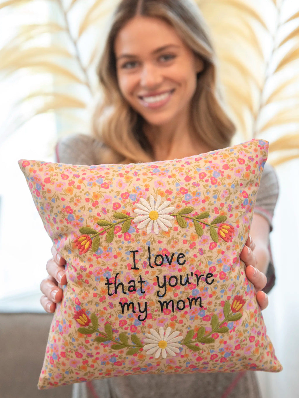 Natural Life® Embroidered Giving Pillow - Mom