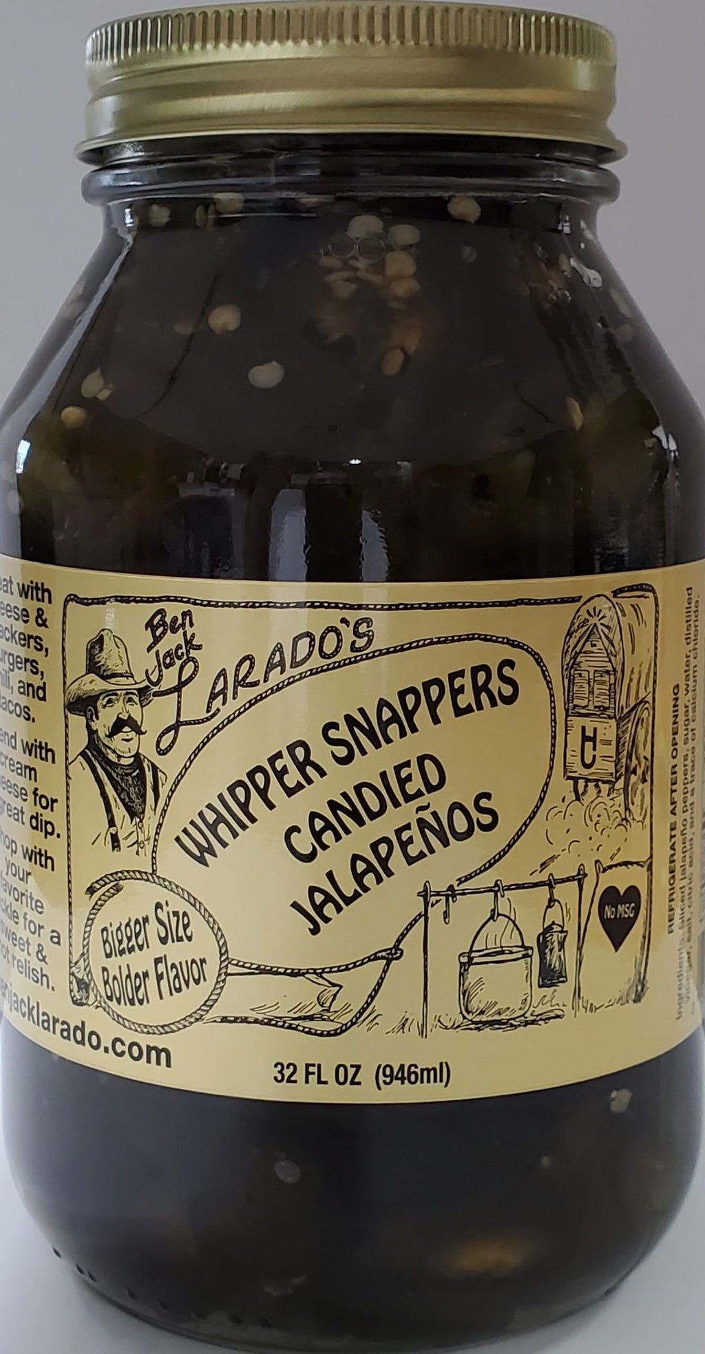 Ben Jack Larado's Little Whipper Snappers Sweet N Hot Sliced Jalapeños 32oz