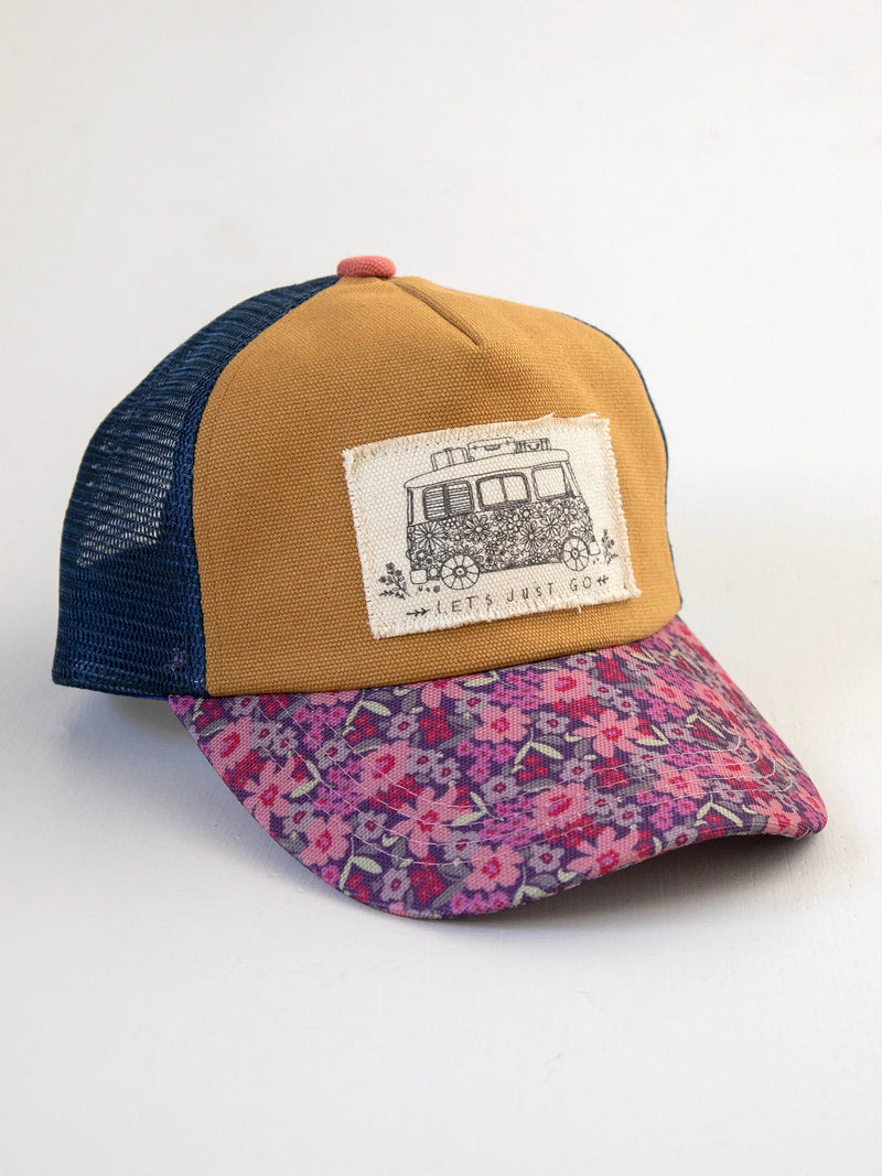 Natural Life Canvas Trucker Hat - Let’s Just Go Van