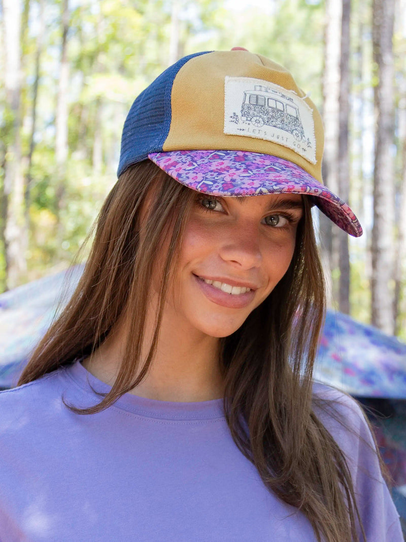 Natural Life Canvas Trucker Hat - Let’s Just Go Van
