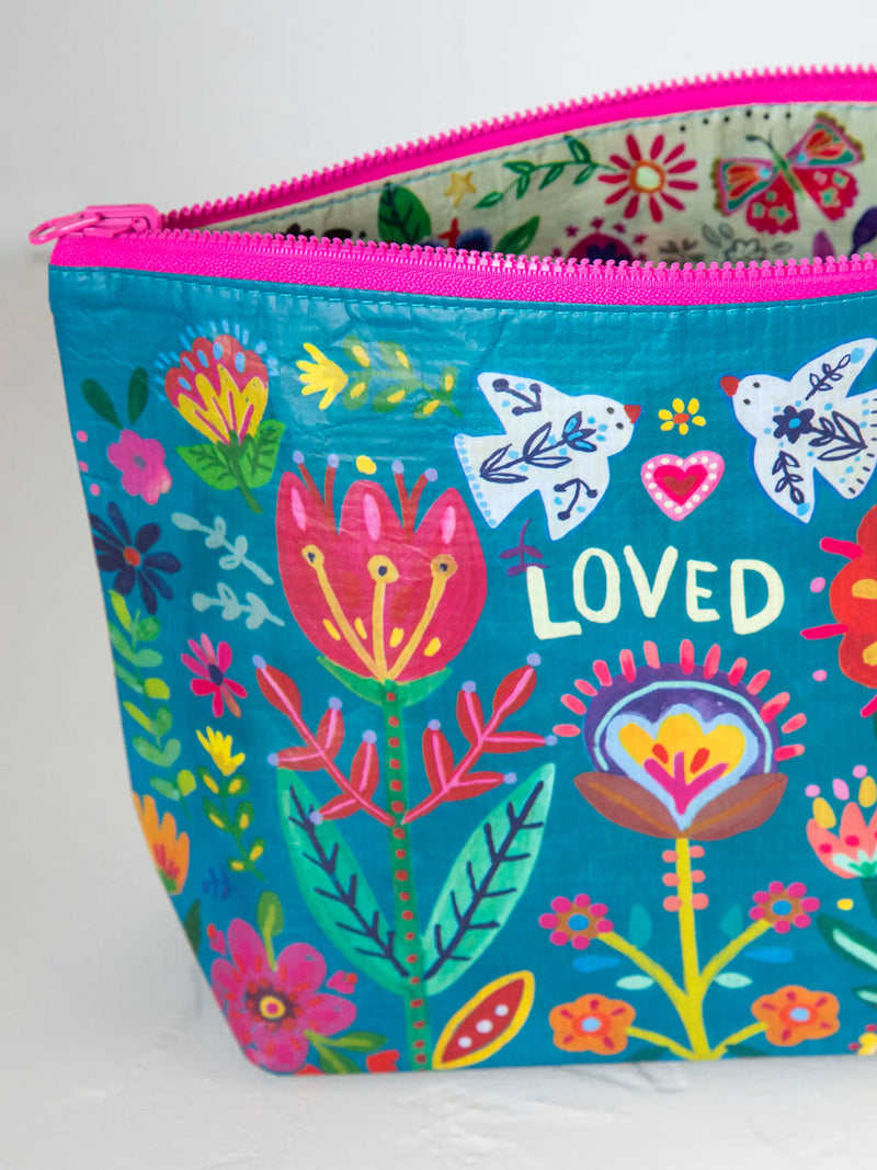 Natural Life® Recycled Zipper Pouch - Teal Loved
