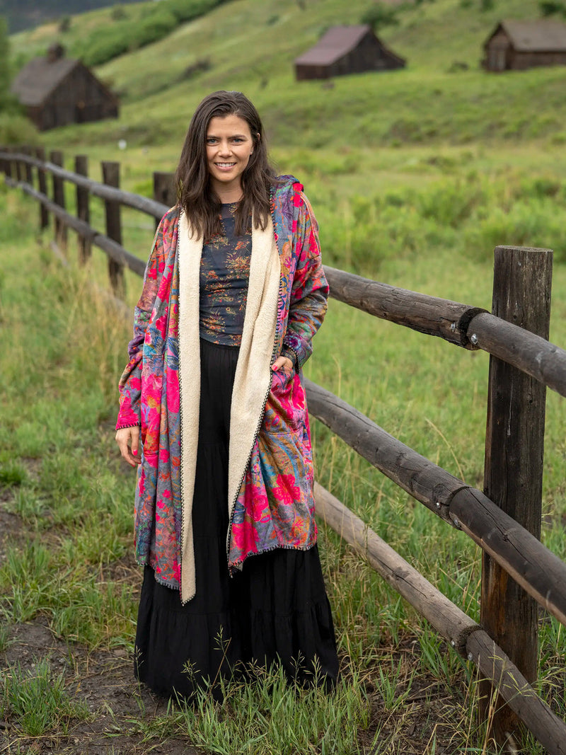 Natural Life Long Blanket Kimono Medallion Arch AnnePaige