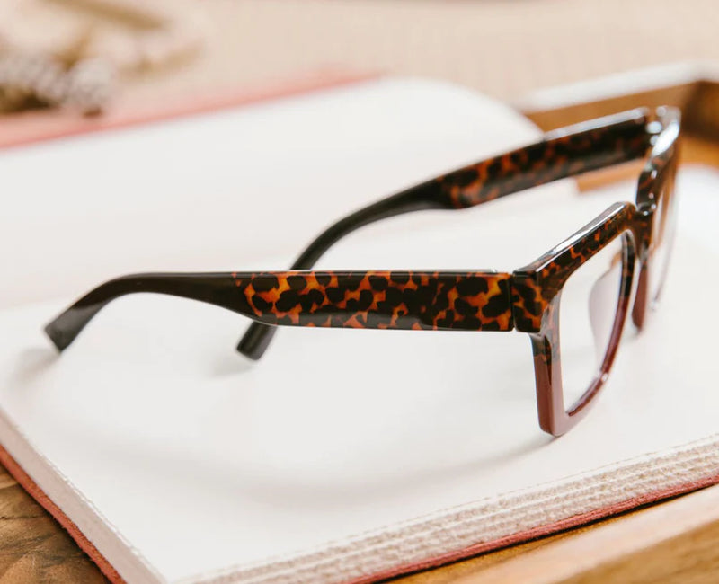 Peepers Readers - Take a Bow - Leopard Tortoise/Red (with Blue Light Focus™ Eyewear Lenses)