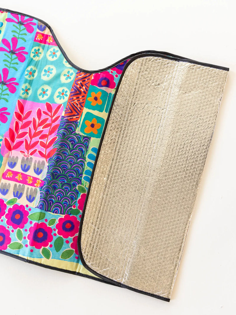 Natural Life® Car Sun Shade - Turquoise Patchwork