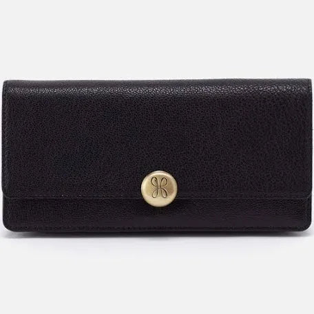 HOBO Hutton Large Wallet - Micrograin Leather | Black
