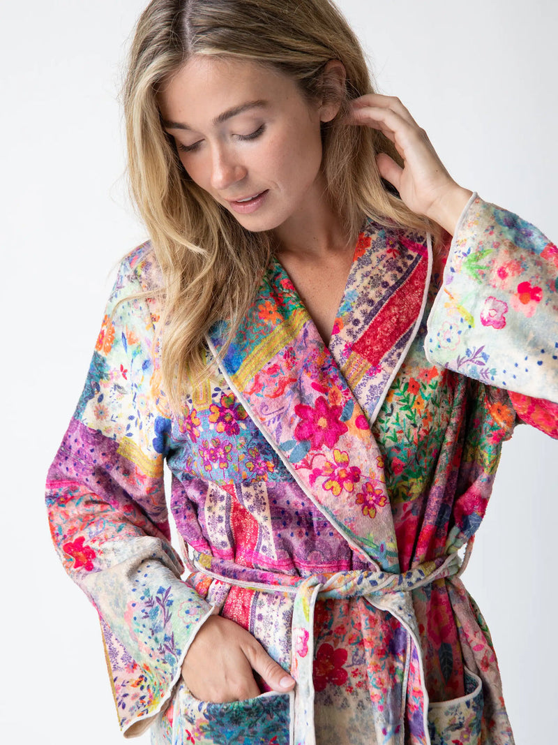 Natural Life Cozy Blanket Midi Robe - Patchwork