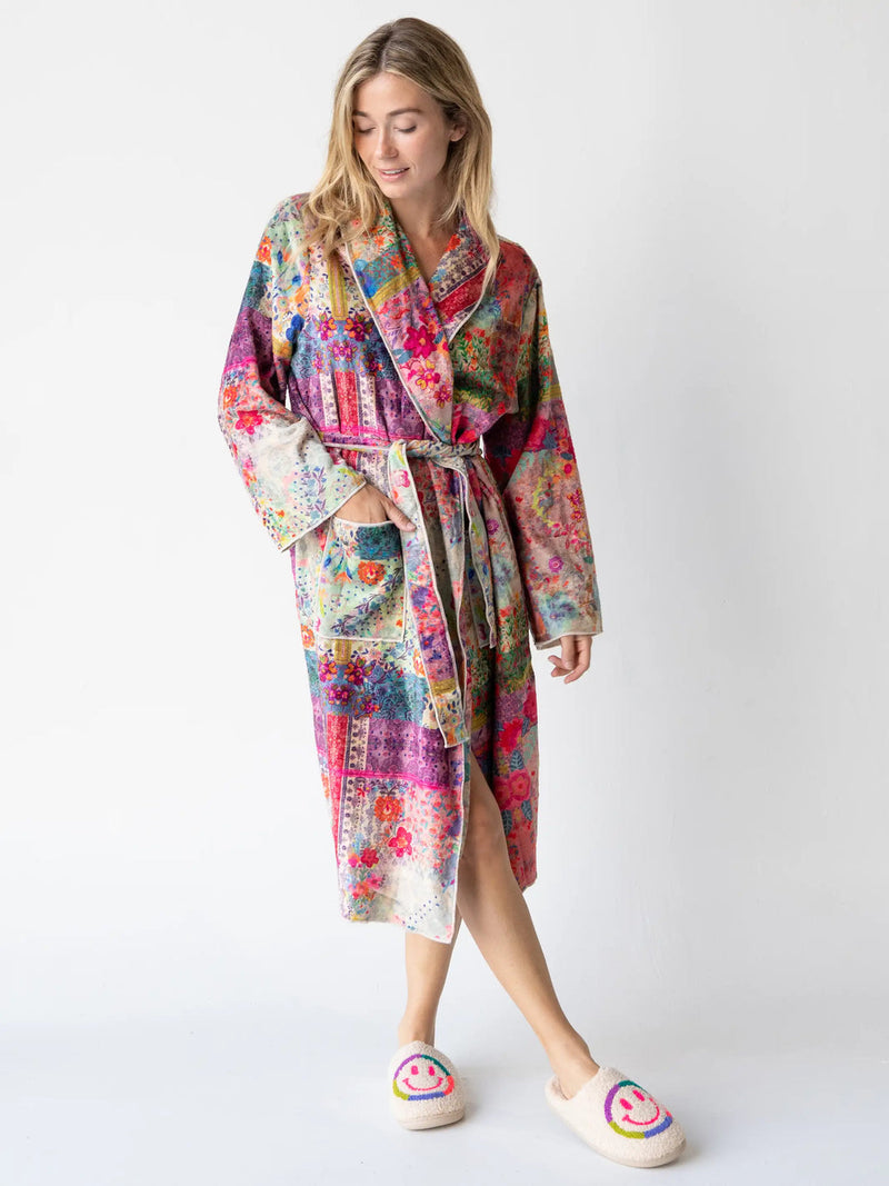 Natural Life Cozy Blanket Midi Robe - Patchwork