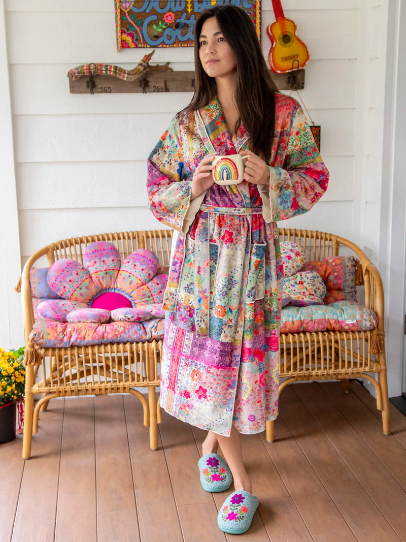 Natural Life Cozy Blanket Midi Robe - Patchwork