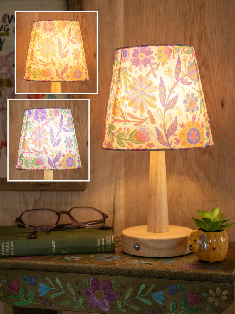 Natural Life Touch Lamp - Rainbow Cream Floral