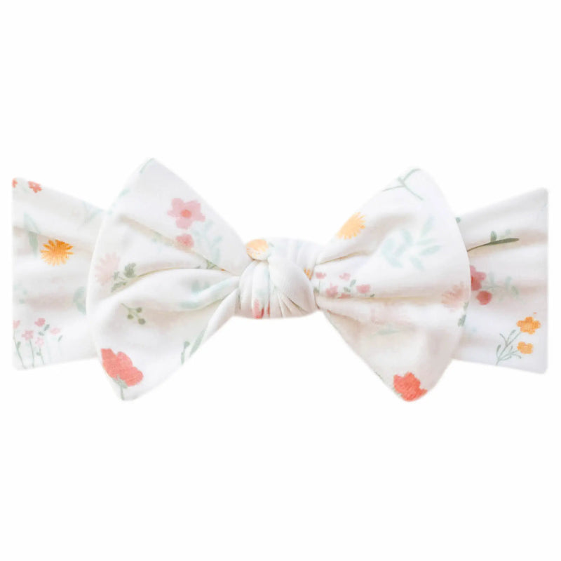 Copper Pearl Knit Headband Bow (Assorted Prints)