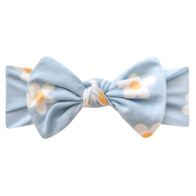 Copper Pearl Knit Headband Bow (Assorted Prints)