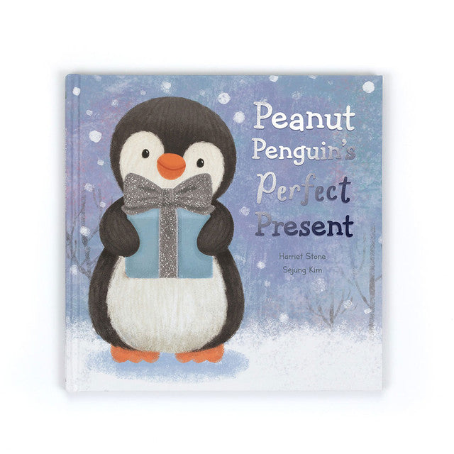 Jellycat Peanut Penguin’s Perfect Present Book And Peanut Penguin Medium Plush Set