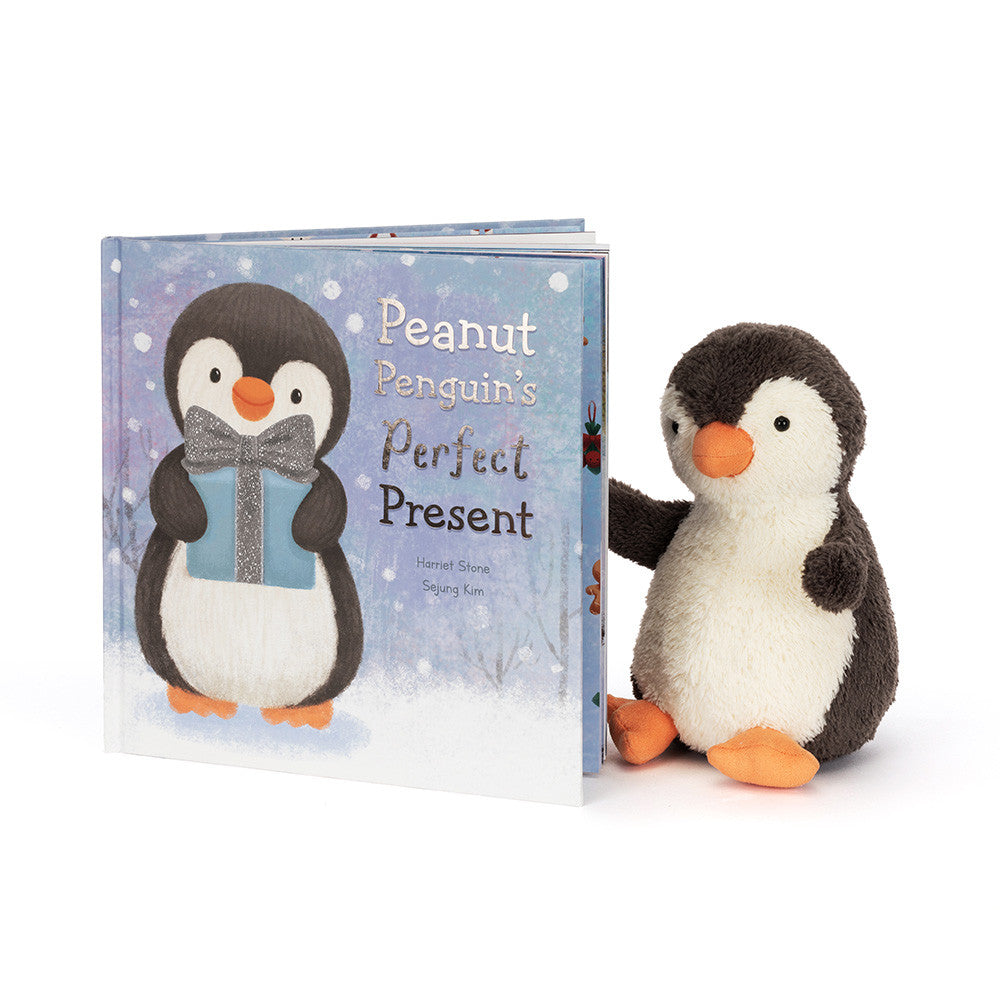 Jellycat Peanut Penguin’s Perfect Present Book And Peanut Penguin Medium Plush Set