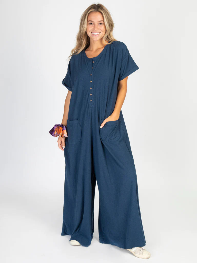 Natural Life Jenna Jumpsuit - Denim Blue