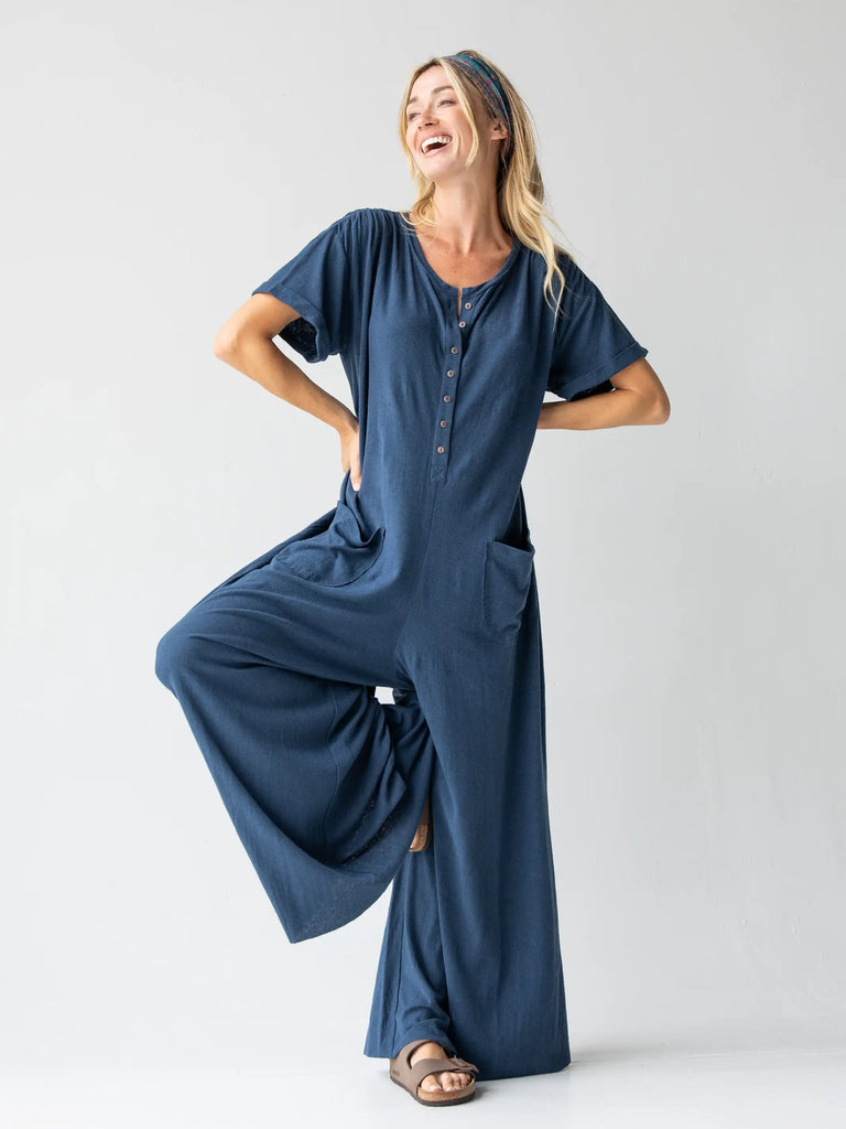 Natural Life Jenna Jumpsuit - Denim Blue