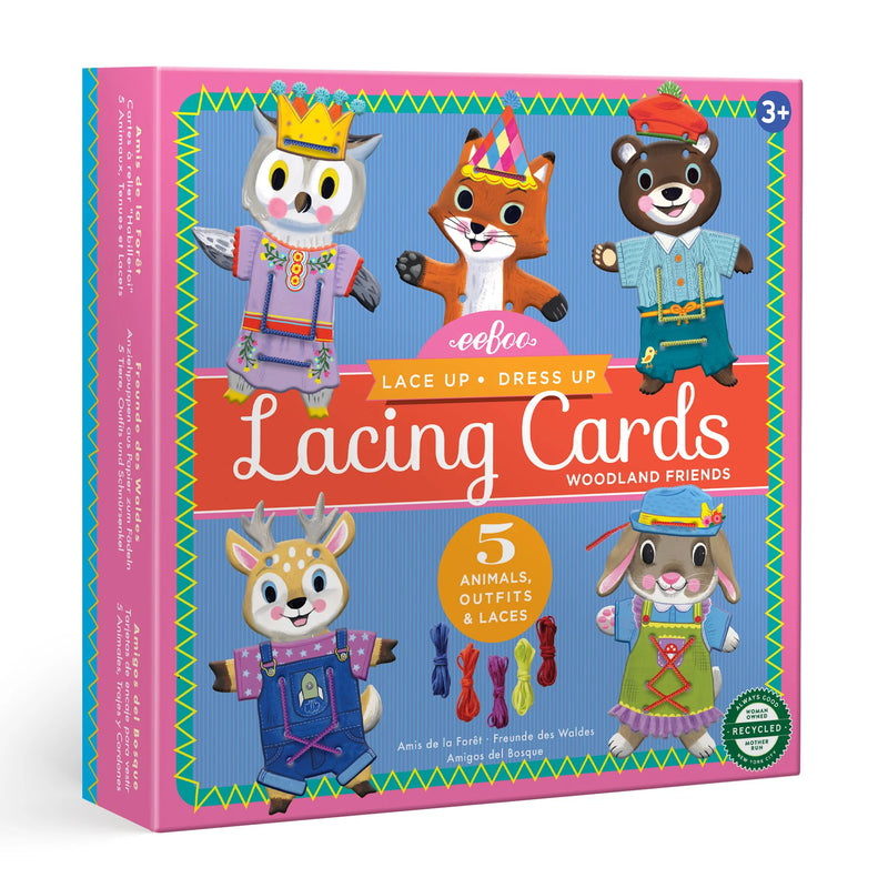 Eeboo Woodland Friends Dress Up Lacing Cards