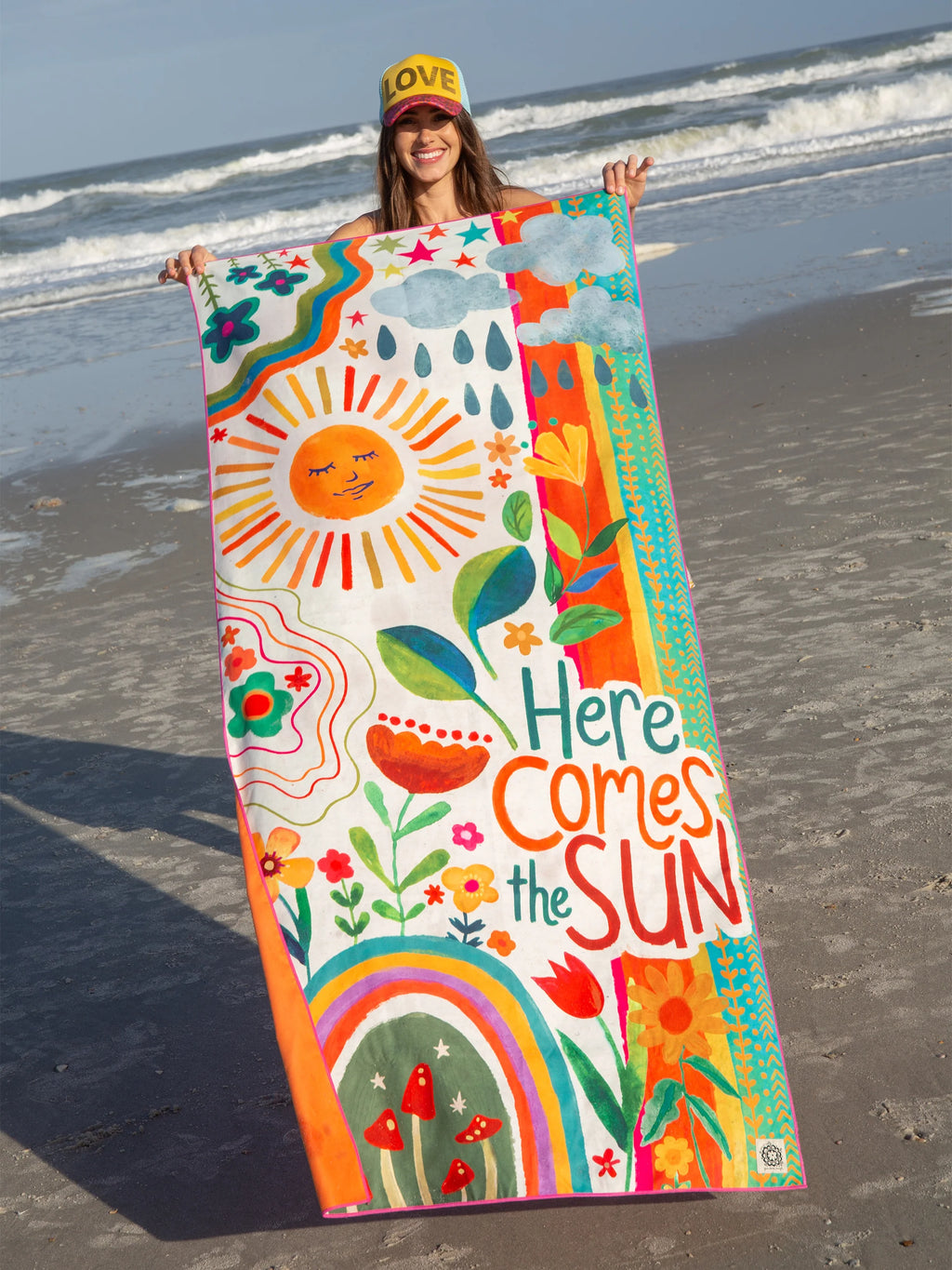 Natural Life - Microfiber Beach Yoga Towel - Here Comes the Sun Floral