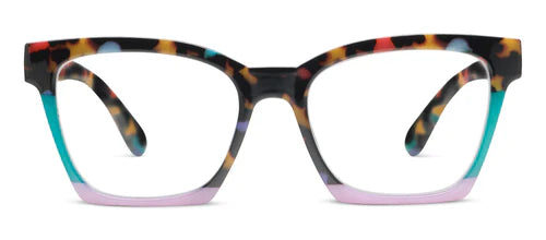 Peepers Readers - Birdie - Peepfetti Tortoise Colorblock (with Blue Light Focus™ Eyewear Lenses)