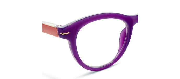 Peepers Readers - Daphne - Purple/Coral Check (with Blue Light Focus™ Eyewear Lenses)