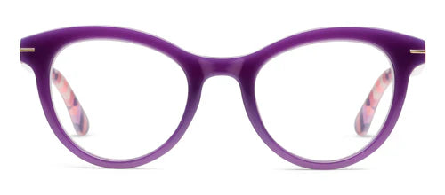 Peepers Readers - Daphne - Purple/Coral Check (with Blue Light Focus™ Eyewear Lenses)