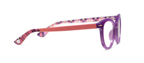 Peepers Readers - Daphne - Purple/Coral Check (with Blue Light Focus™ Eyewear Lenses)