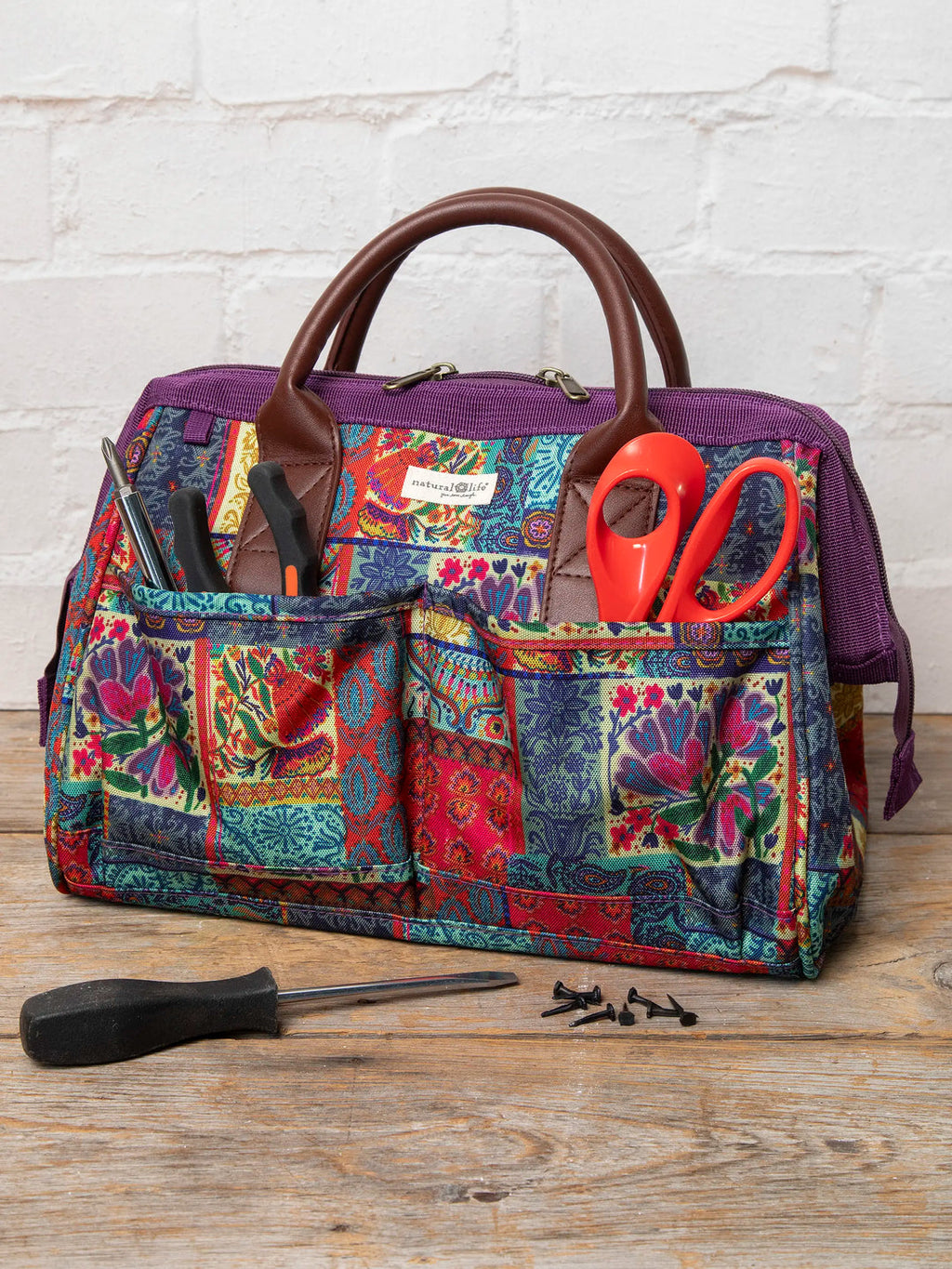 Natural Life Zip Up Tool Bag - Boho Blooms Patchwork