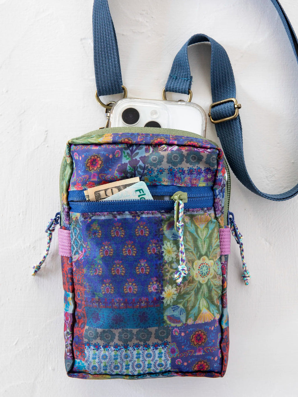 Natural Life® 8-in-1 Pocket Crossbody - Blue Patchwork